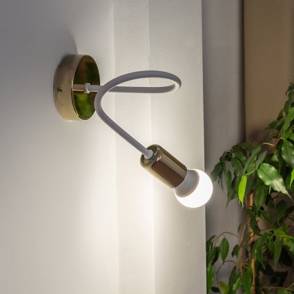 Sienas lampa OXFORD 1xE27/15W/230V zelta/balta