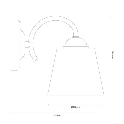 Sienas lampa PAFOS 1xE27/15W/230V melna