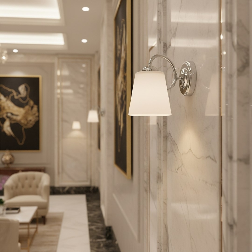 Sienas lampa PAFOS 1xE27/15W/230V spīdīgs hroms