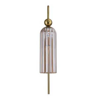 Sienas lampa PIEGA 1xE14/40W/230V, misiņa apdare / dūmakaina bēša