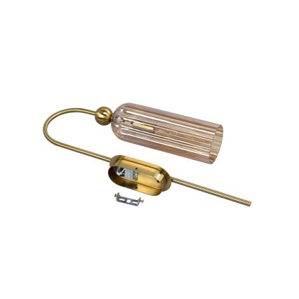 Sienas lampa PIEGA 1xE14/40W/230V, misiņa apdare / dūmakaina bēša