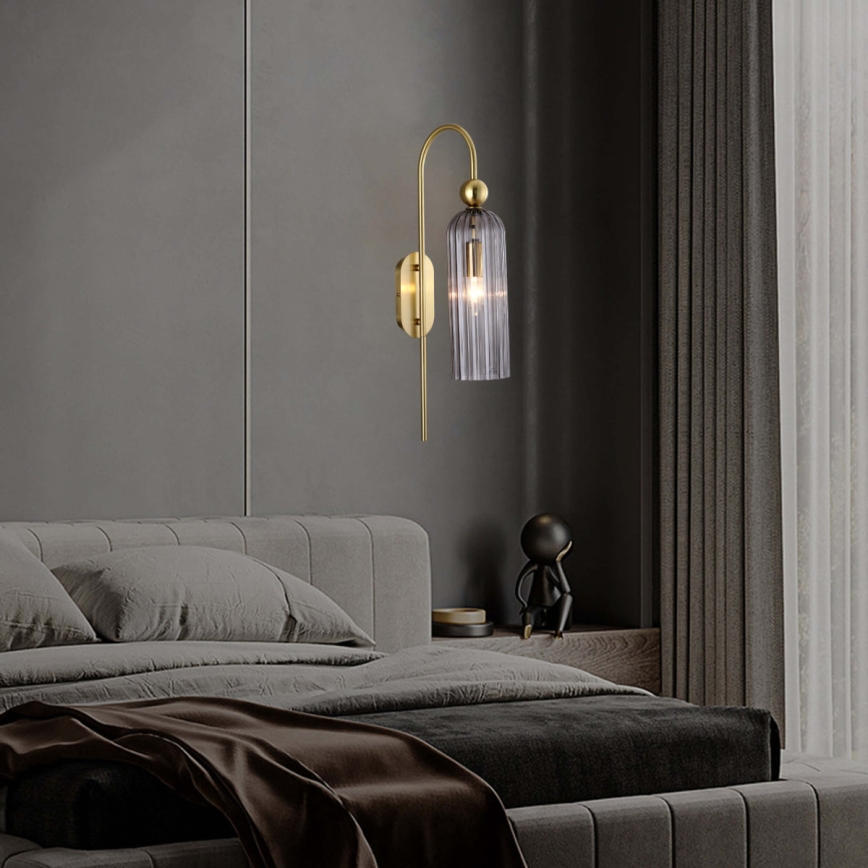 Sienas lampa PIEGA 1xE14/40W/230V misiņš/dūmotā melna