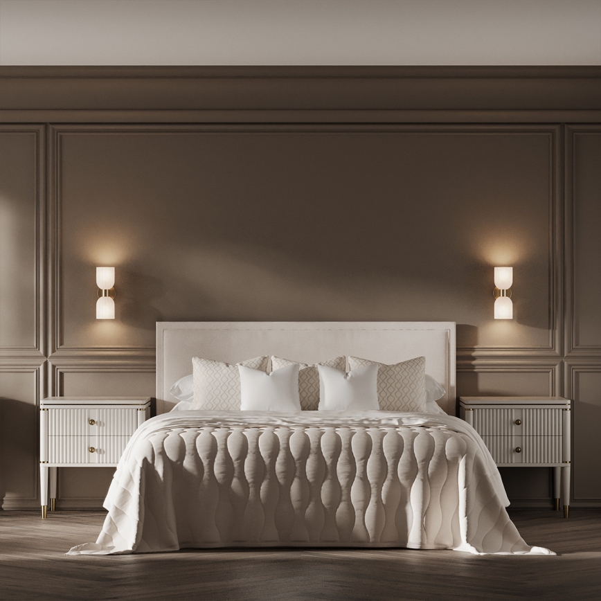 Sienas lampa PIEGA 2xE14/10W/230V misiņš/balta