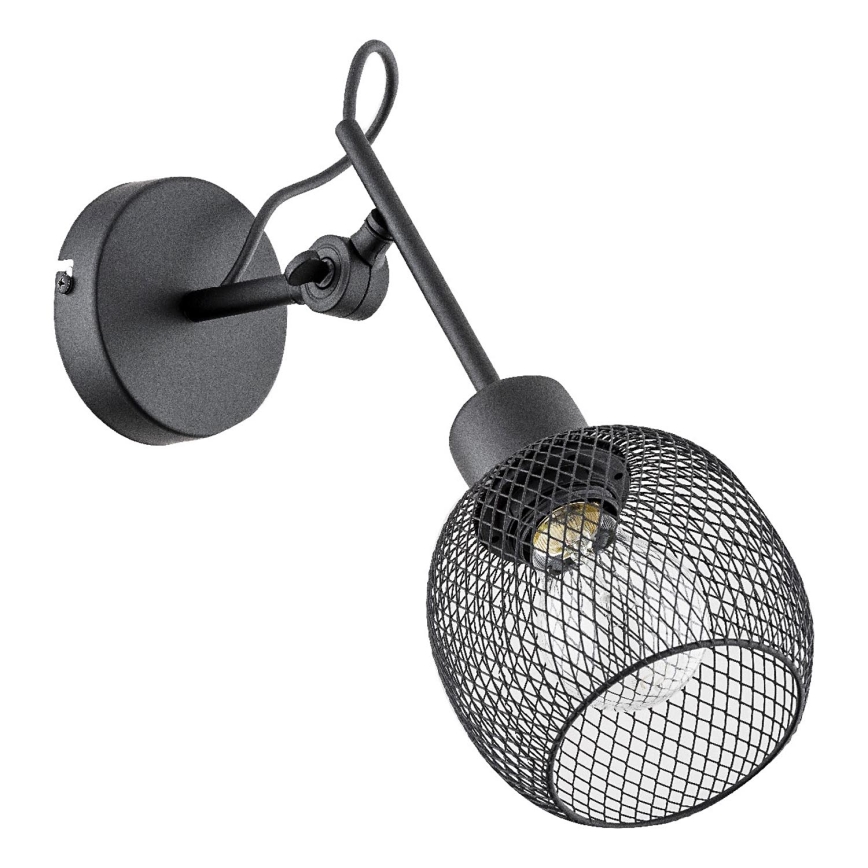 Sienas lampa POLO 1xE27/15W/230V melna