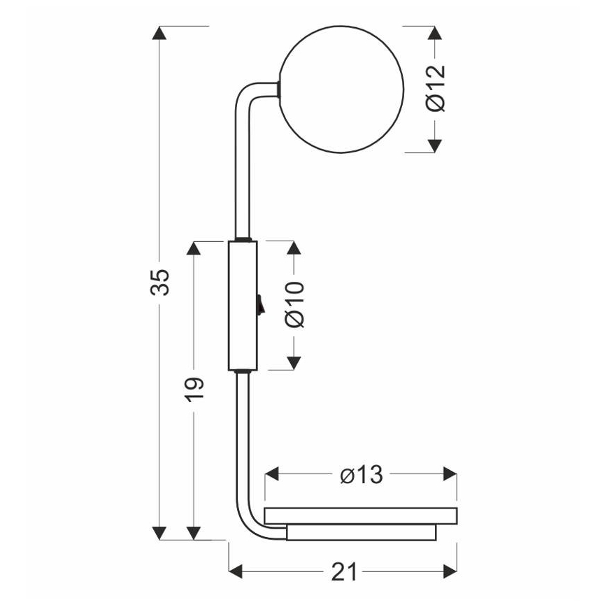 Sienas lampa PONIO 1xG9/25W/230V melna/dižskābardis