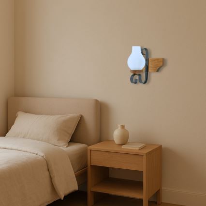 Sienas lampa QUEEN 1xE14/40W/230V dižskābardis - FSC sertificēts