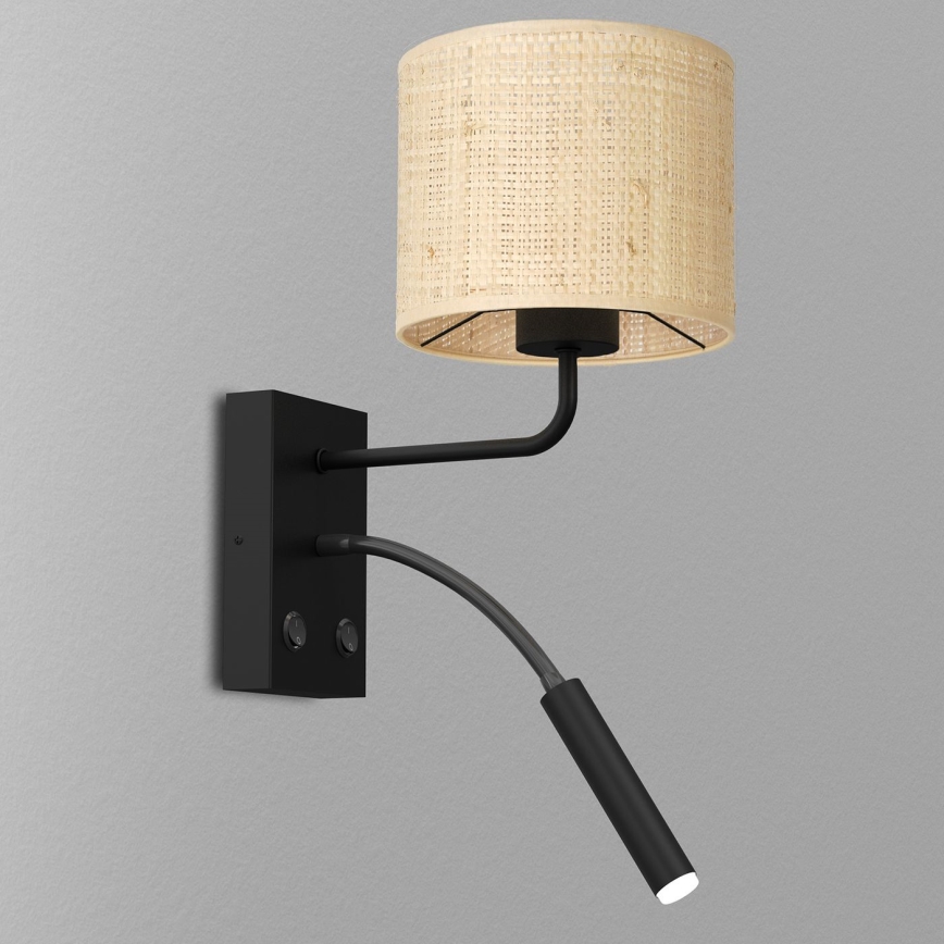 Sienas lampa RATTAN 1xE27/60W+1xG9/8W/230V rotanga