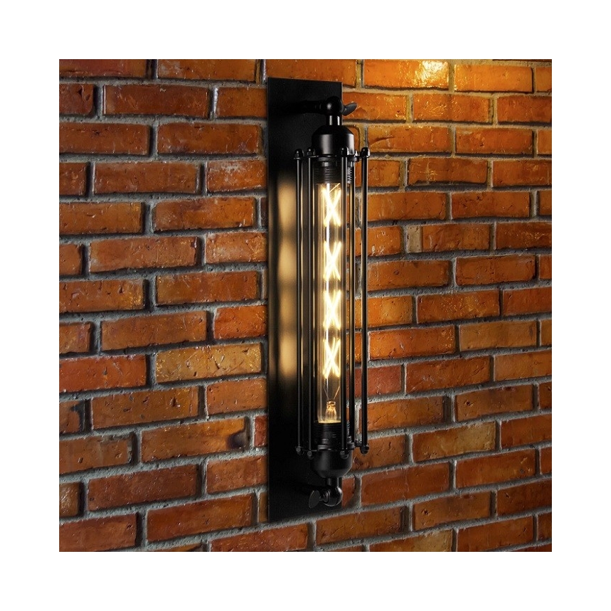 Sienas lampa RETRO 1xE27/20W/230V melna