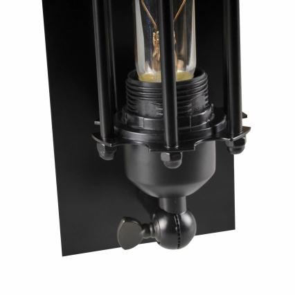 Sienas lampa RETRO 1xE27/20W/230V melna