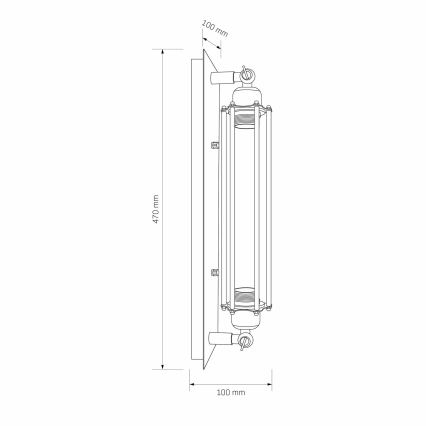 Sienas lampa RETRO 1xE27/20W/230V melna