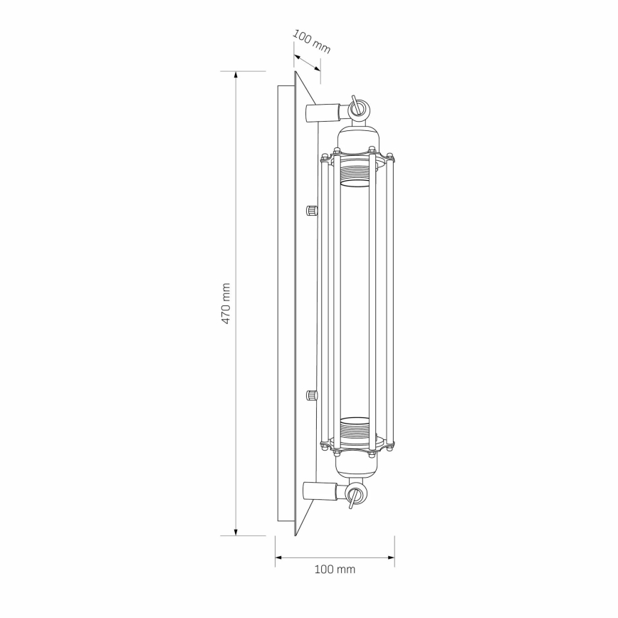 Sienas lampa RETRO 1xE27/20W/230V melna