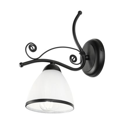 Sienas lampa RETRO 1xE27/60W/230V melna/balta