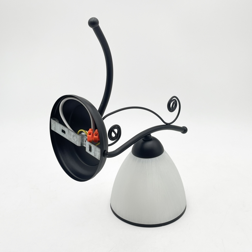 Sienas lampa RETRO 1xE27/60W/230V melna/balta