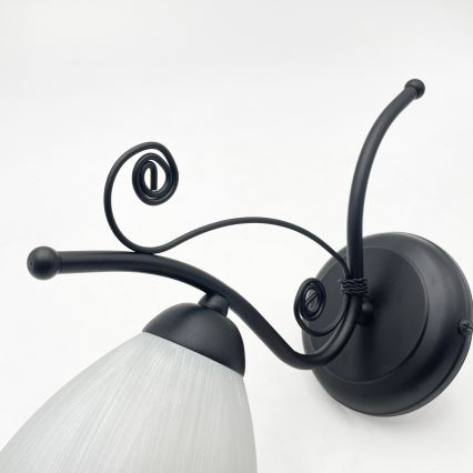 Sienas lampa RETRO 1xE27/60W/230V melna/balta