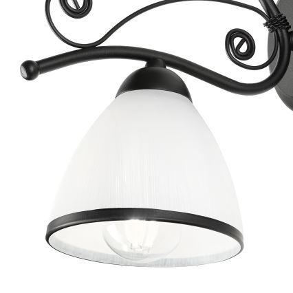 Sienas lampa RETRO 1xE27/60W/230V melna/balta