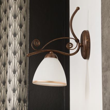 Sienas lampa RETRO II 1xE27/60W/230V bronzas patina