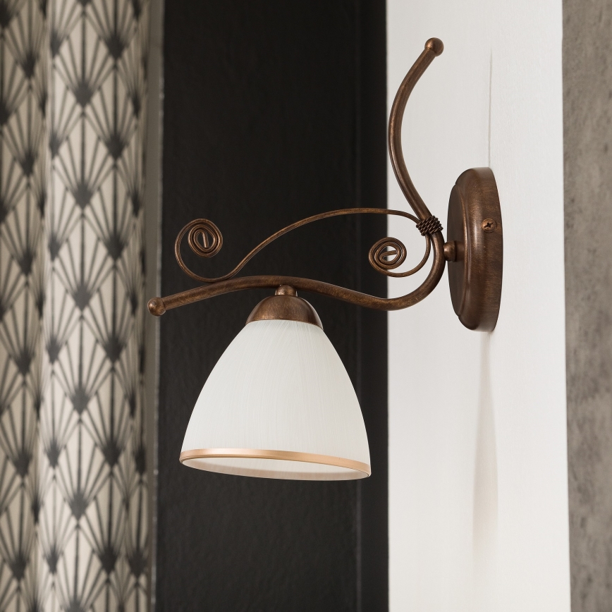 Sienas lampa RETRO II 1xE27/60W/230V bronzas patina