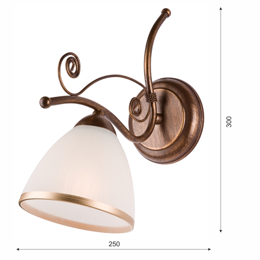 Sienas lampa RETRO II 1xE27/60W/230V bronzas patina