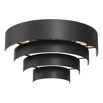 Sienas lampa RINGS 2xE27/15W/230V melna