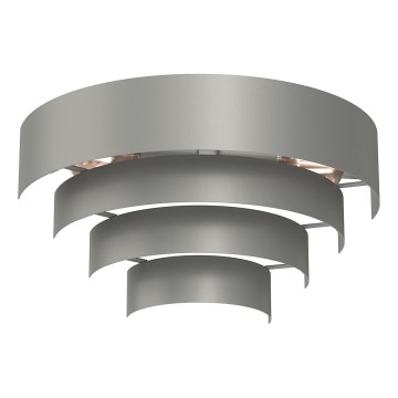 Sienas lampa RINGS 2xE27/15W/230V pelēka