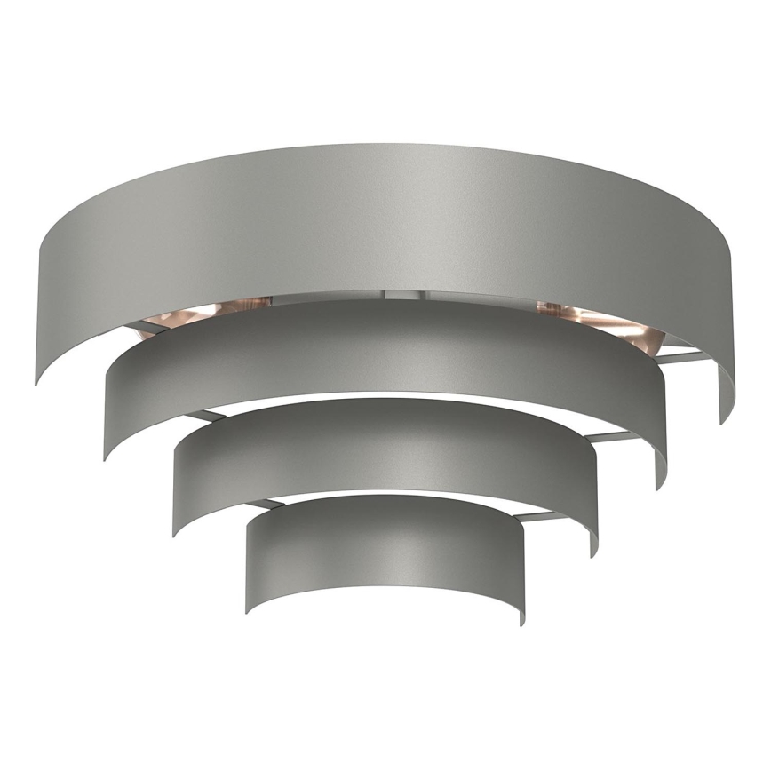 Sienas lampa RINGS 2xE27/15W/230V pelēka