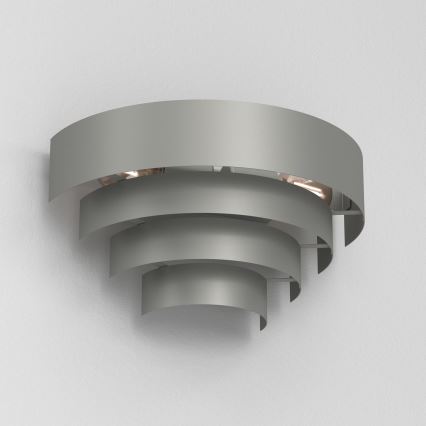 Sienas lampa RINGS 2xE27/15W/230V pelēka