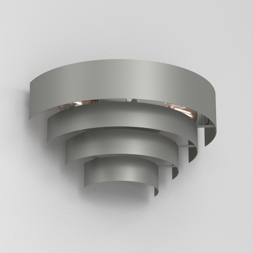 Sienas lampa RINGS 2xE27/15W/230V pelēka