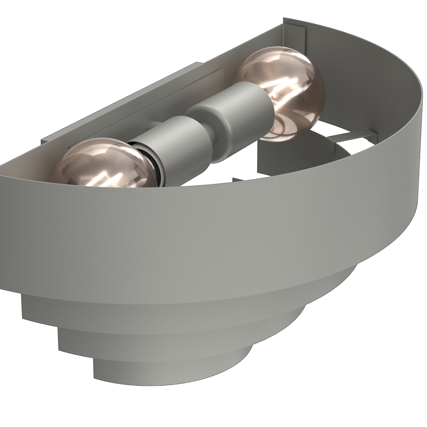 Sienas lampa RINGS 2xE27/15W/230V pelēka