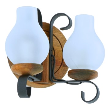 Sienas lampa ROATA 2xE14/40W/230V dižskābardis - FSC sertificēts