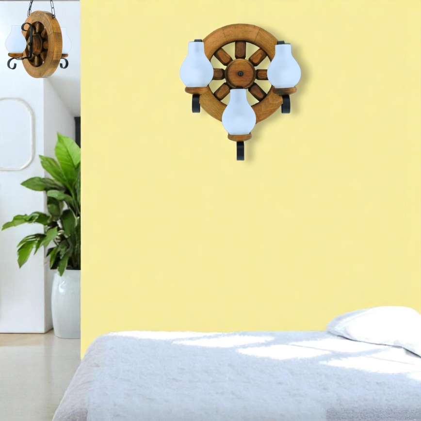 Sienas lampa ROATA 3xE14/40W/230V dižskābardis - FSC sertificēts