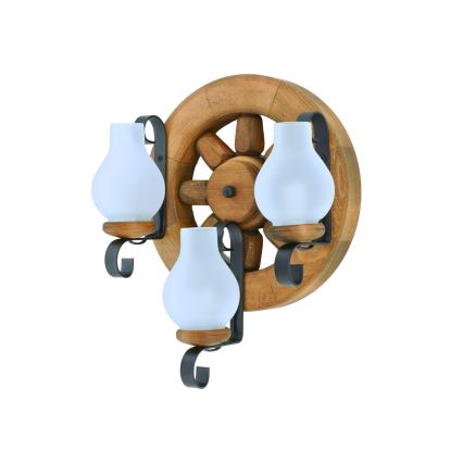 Sienas lampa ROATA 3xE14/40W/230V dižskābardis - FSC sertificēts
