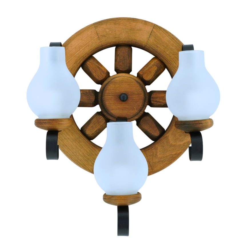 Sienas lampa ROATA 3xE14/40W/230V dižskābardis - FSC sertificēts