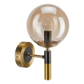 Sienas lampa ROLLO 1xE14/5W/230V zelta/dūmakains bēša