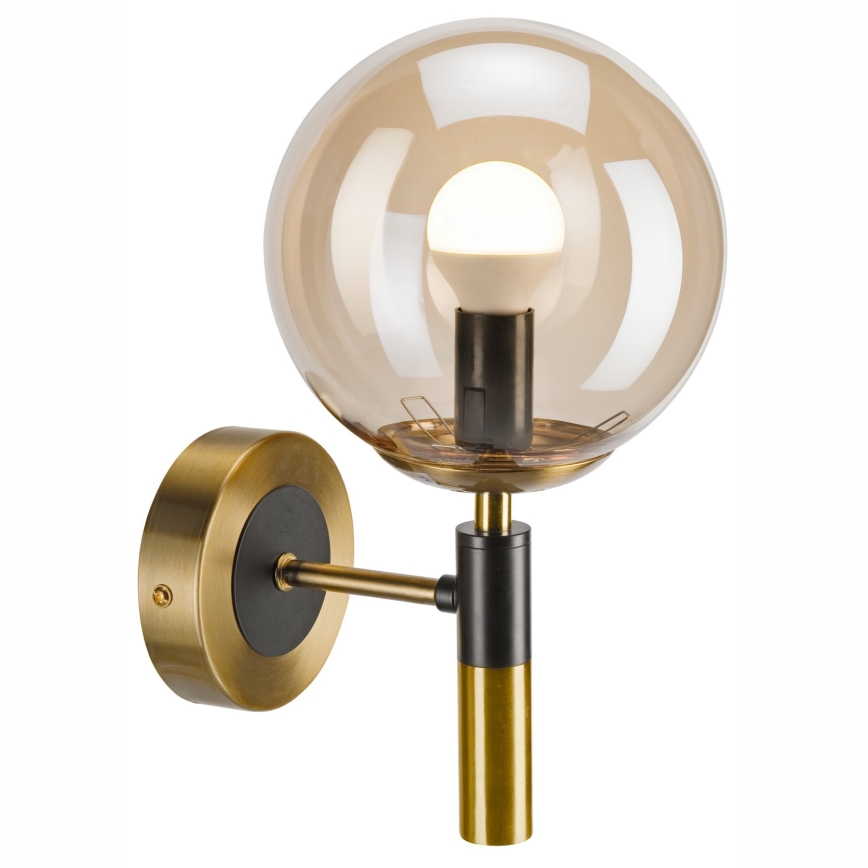 Sienas lampa ROLLO 1xE14/5W/230V zelta/dūmakains bēša