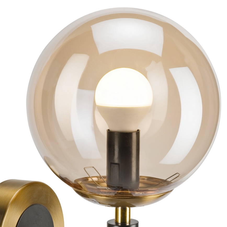 Sienas lampa ROLLO 1xE14/5W/230V zelta/dūmakains bēša