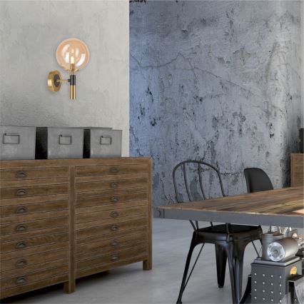 Sienas lampa ROLLO 1xG9/5W/230V zelta/dūmakains bēša