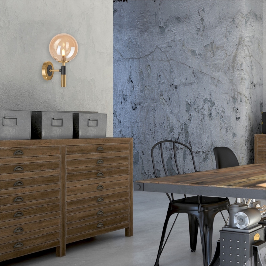 Sienas lampa ROLLO 1xG9/5W/230V zelta/dūmakains bēša