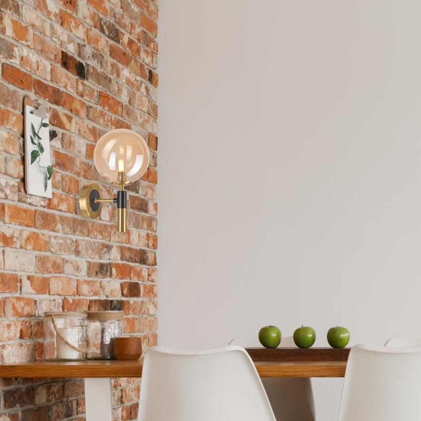 Sienas lampa ROLLO 1xG9/5W/230V zelta/dūmakains bēša
