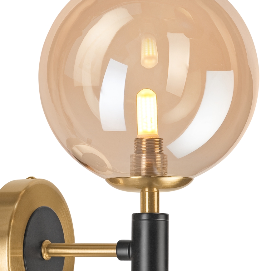 Sienas lampa ROLLO 1xG9/5W/230V zelta/dūmakains bēša