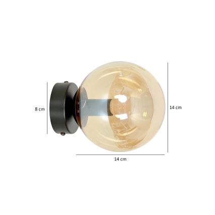 Sienas lampa ROSSI 1xE14/10W/230V melna/bēša