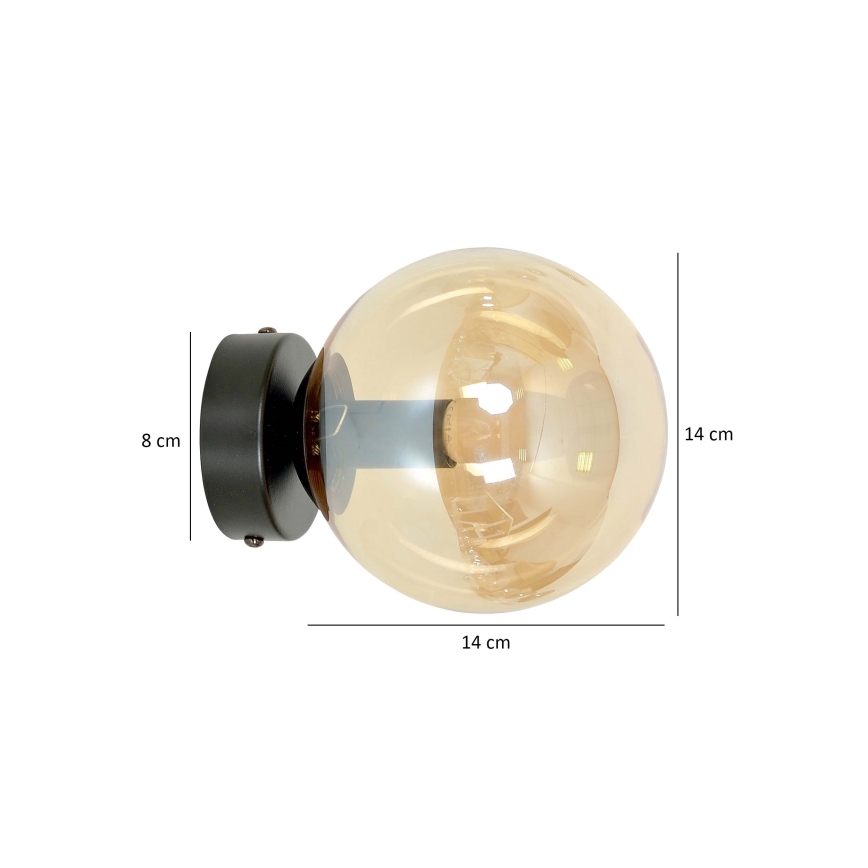 Sienas lampa ROSSI 1xE14/10W/230V melna/bēša