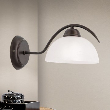 Sienas lampa RULA 1xE27/40W/230V balta/bronza