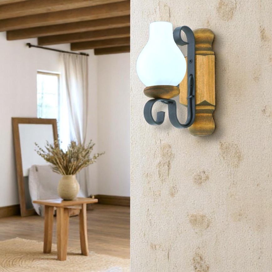 Sienas lampa RUSTIC 1xE14/40W/230V dižskābardis - FSC sertificēts