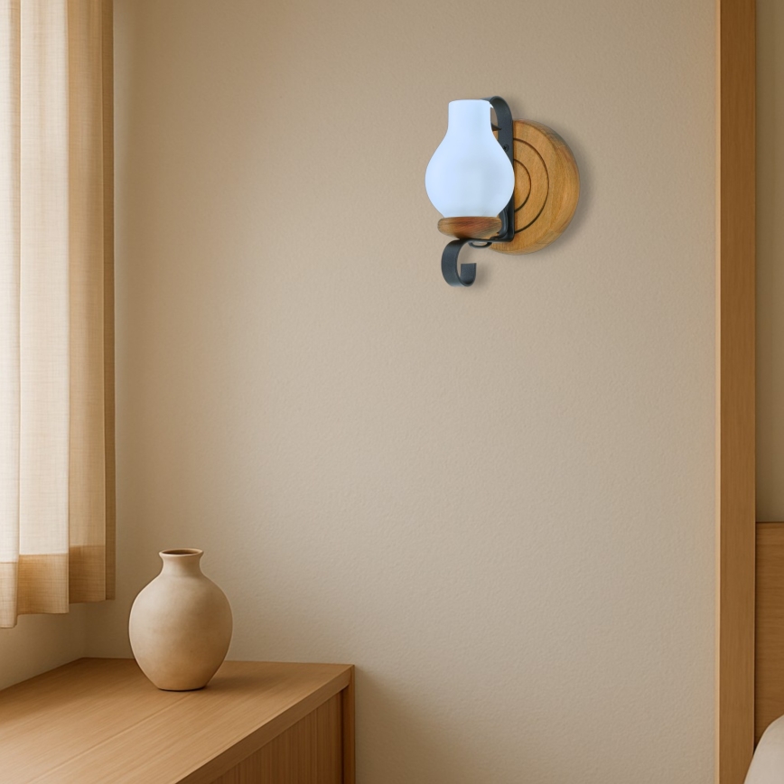 Sienas lampa RUSTIC 1xE14/40W/230V dižskābardis - FSC sertificēts