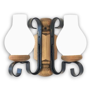 Sienas lampa RUSTIC 2xE14/40W/230V dižskābardis - FSC sertificēts
