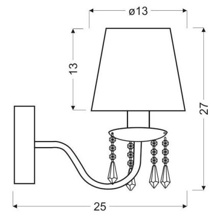 Sienas lampa RUTI 1xE14/40W/230V
