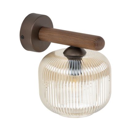 Sienas lampa SALVIA 1xE14/10W/230V brūna/dūmainā brūna