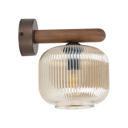Sienas lampa SALVIA 1xE14/10W/230V brūna/dūmainā brūna