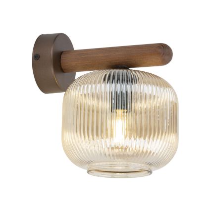 Sienas lampa SALVIA 1xE14/10W/230V brūna/dūmainā brūna