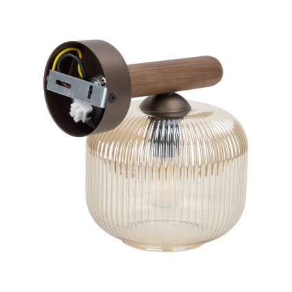 Sienas lampa SALVIA 1xE14/10W/230V brūna/dūmainā brūna